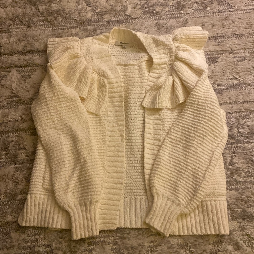 Madewell ruffle cardigan